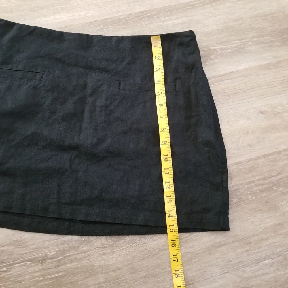 NWT A New Day Black Linen Mini Skirt Size 12 - Picture 3 of 7